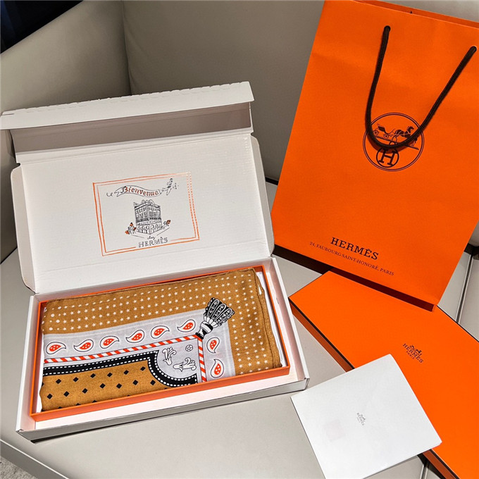 KHĂN Hermes Harnais De Cour Logo scarf