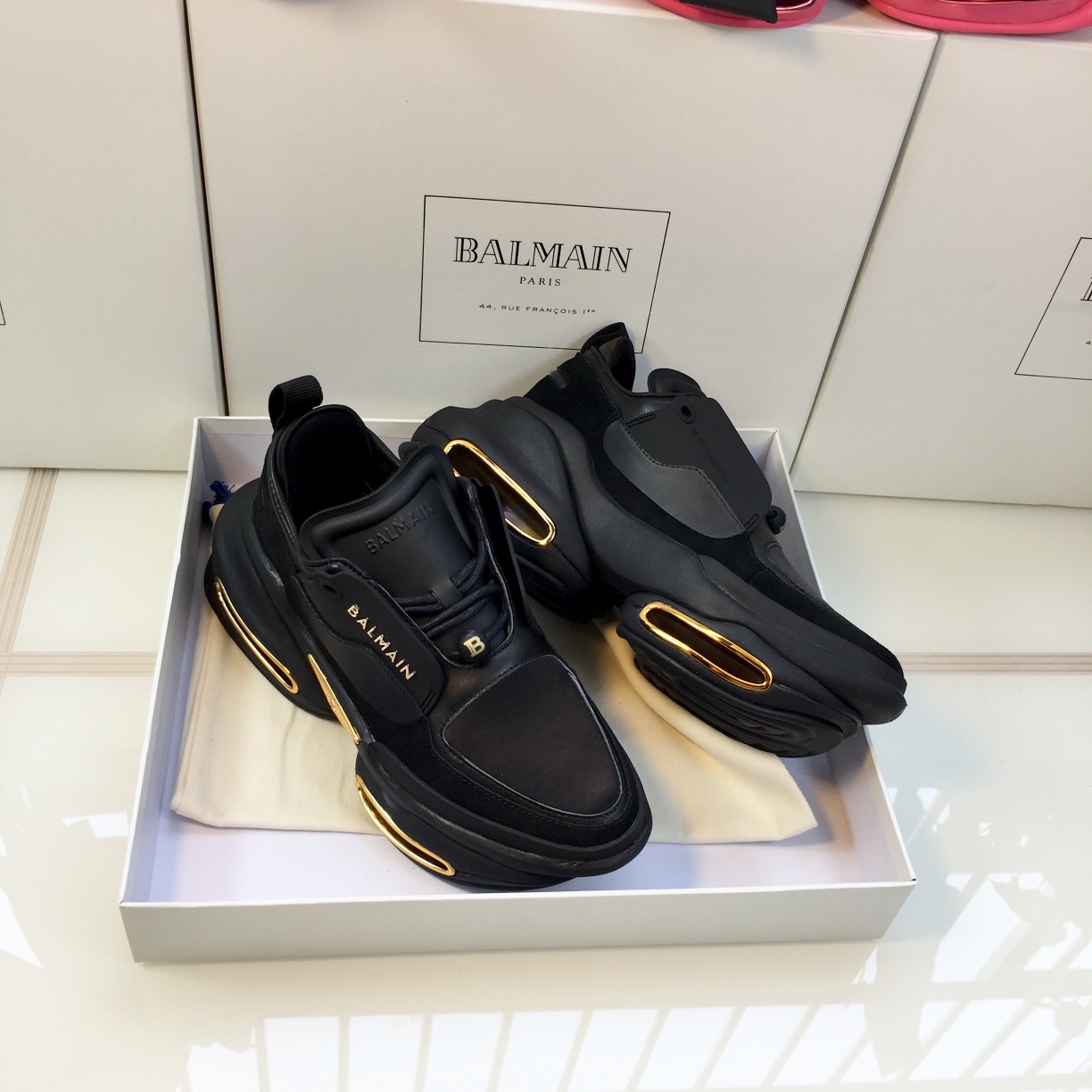 GIÀY BALMAIN BLACK SNEAKERS