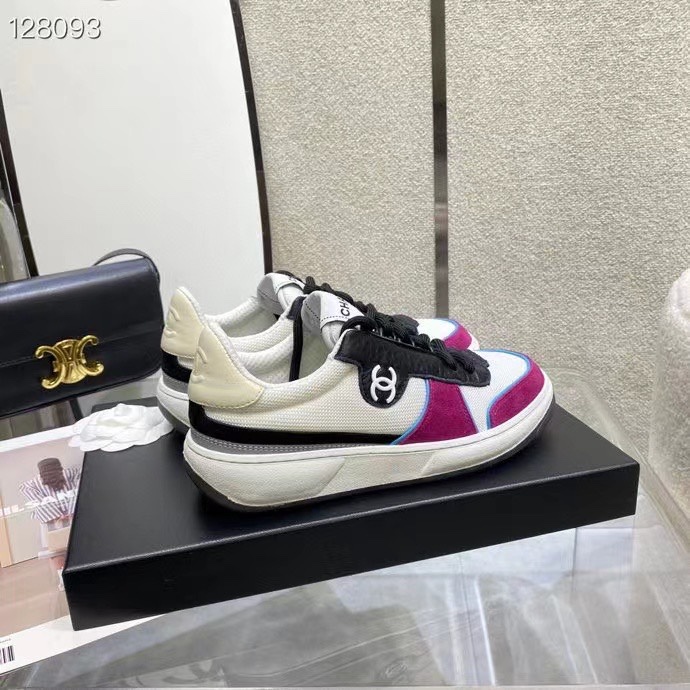 GIÀY CHANEL PINK SUEDE LOGO SNEAKERS