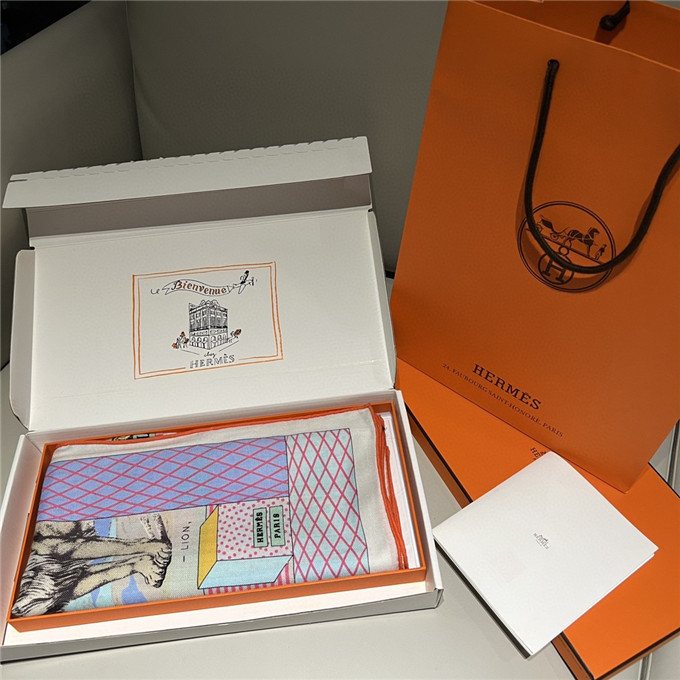 KHĂN Hermes Grand Theatre Nouveau Wool Blend scarf