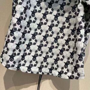 ÁO Dior Women Hooded Anorak Navy Blue Technical Taffeta Jacquard