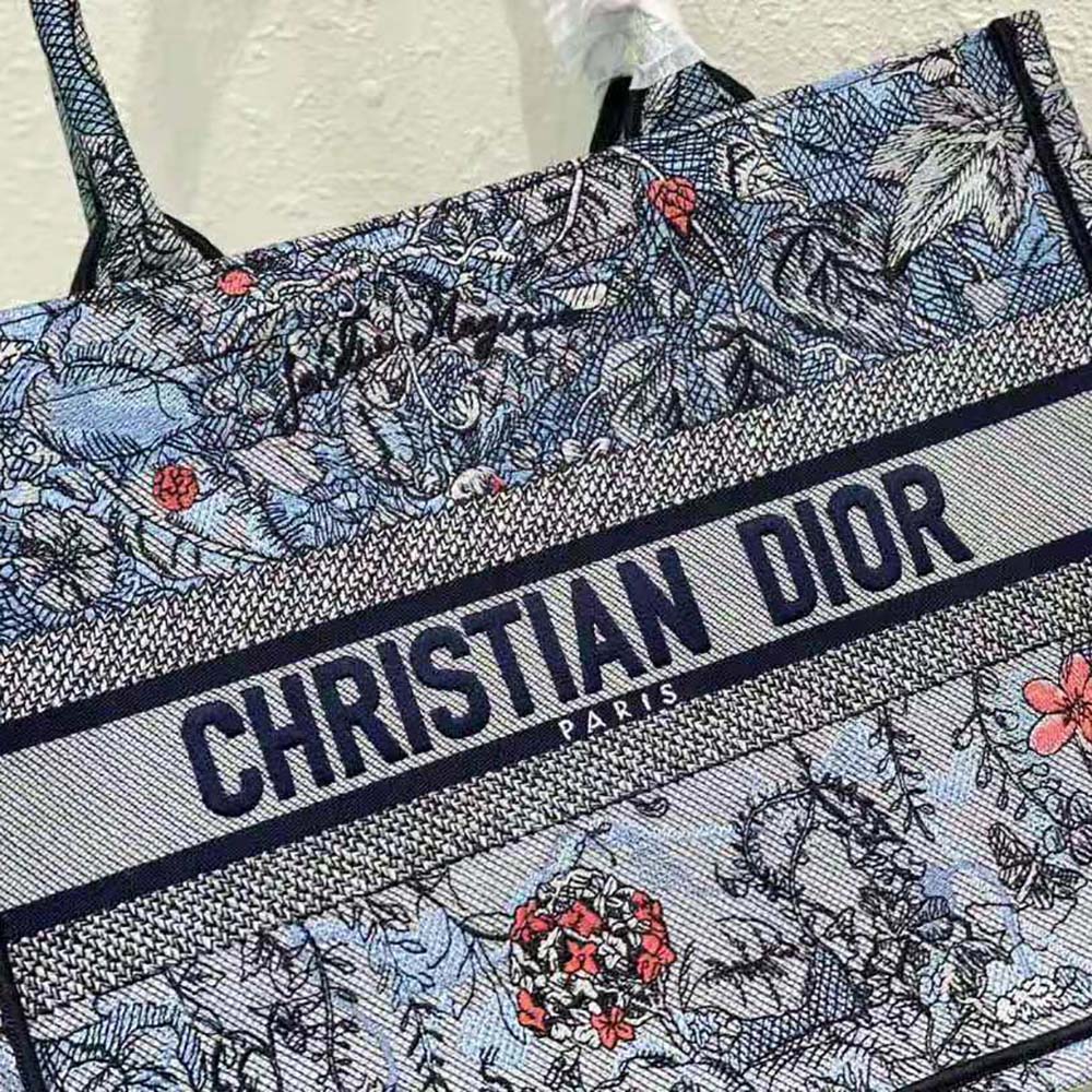 TÚI Christian Dior Tote Powder Pink Dior Jardin Magique Embroidery