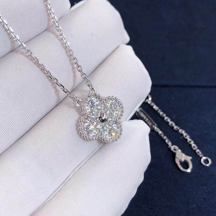 DÂY CHUYỀN VAN CLEEF & ARPELS ALHAMBRA VINTAGE DIAMOND GOLD 18K WHITE GOLD