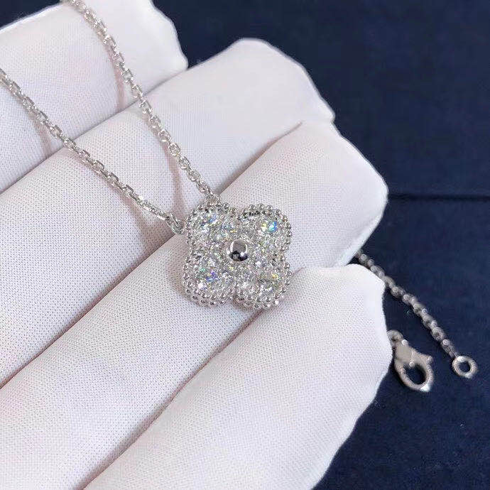 DÂY CHUYỀN VAN CLEEF & ARPELS ALHAMBRA VINTAGE DIAMOND GOLD 18K WHITE GOLD