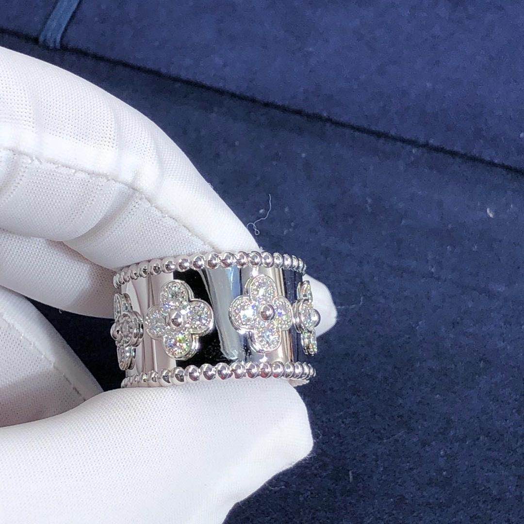 NHẪN VAN CLEEF & ARPELS ALHAMBRA VINTAGE DIAMOND GOLD 18K WHITE GOLD