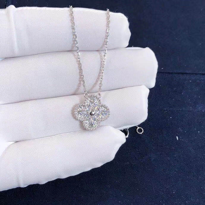 DÂY CHUYỀN VAN CLEEF & ARPELS ALHAMBRA VINTAGE DIAMOND GOLD 18K WHITE GOLD