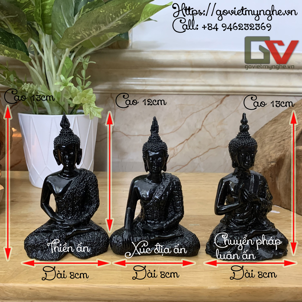 Combo 3 Tượng đá trang trí Tượng Phật Thái Thủ Ấn Combo 3 Tượng đá trang trí Tượng Phật Thái Thủ Ấn