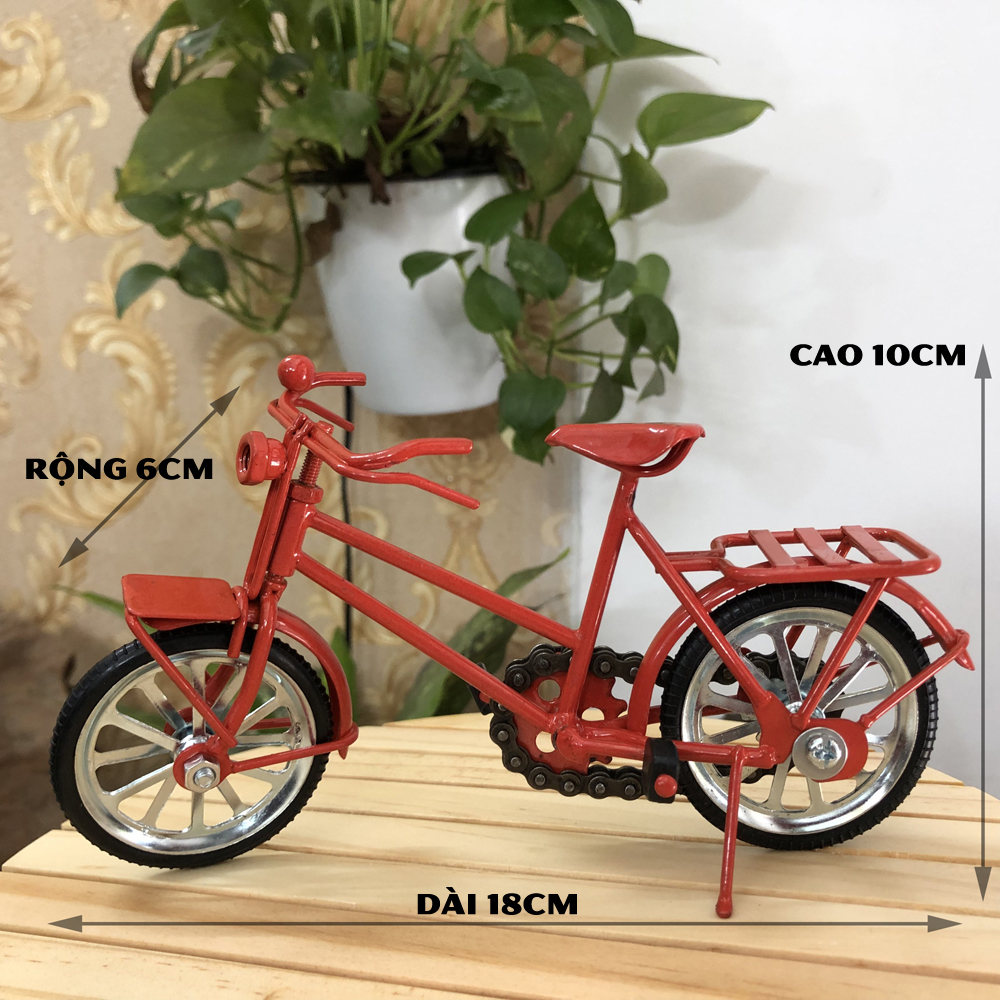 Mô hình xe đạp sắt trang trí nhà cửa - mô hình xe đạp Nhật 18cm