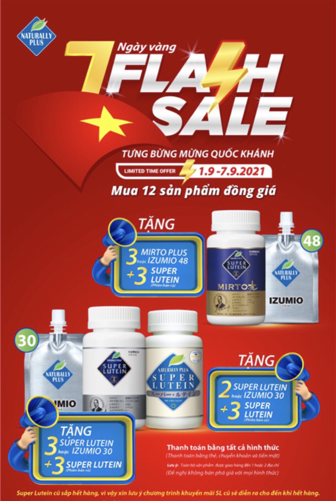 Chương trình khuyến mãi Izumio và Super Lutein Mirto Quốc Khánh 2/9