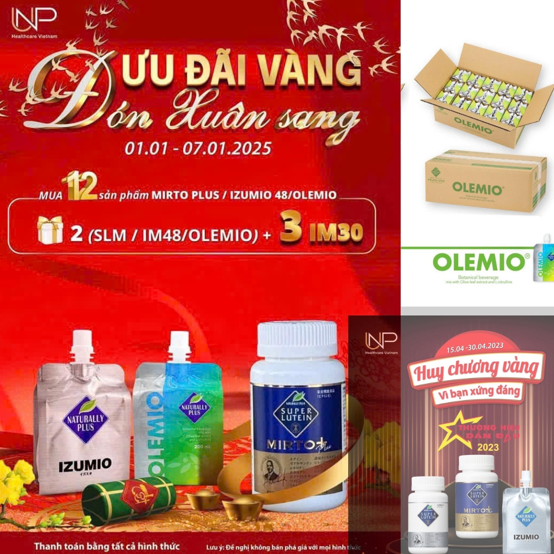 SUPER LUTEIN / MIRTO PLUS / IZUMIO 48 / OLEMIO KHUYẾN MÃI THÁNG 1/2025