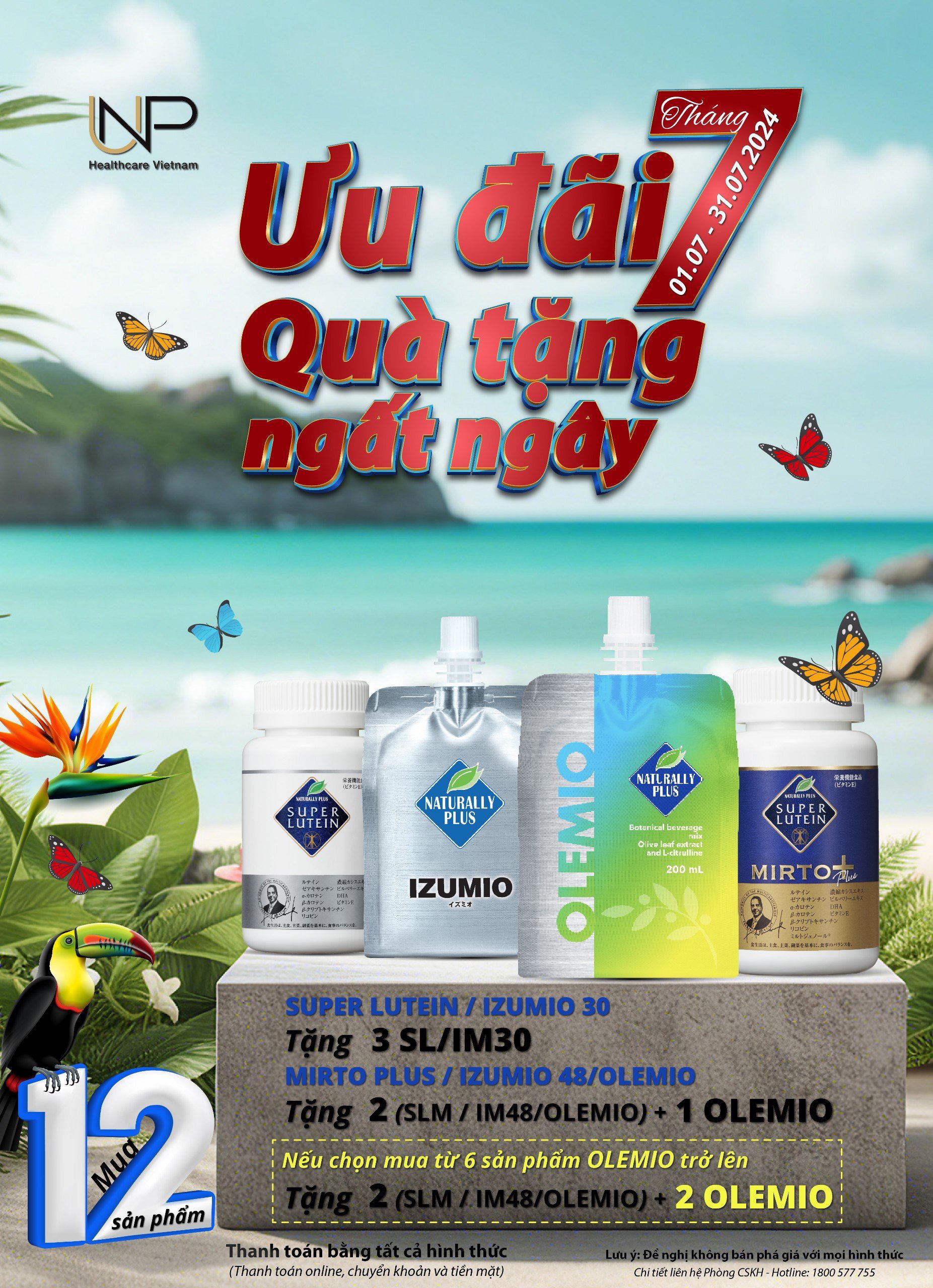 CHƯƠNG TRÌNH KHUYẾN MÃI THÁNG 7 IZUMIO , OLEMIO, SUPER LUTEIN
