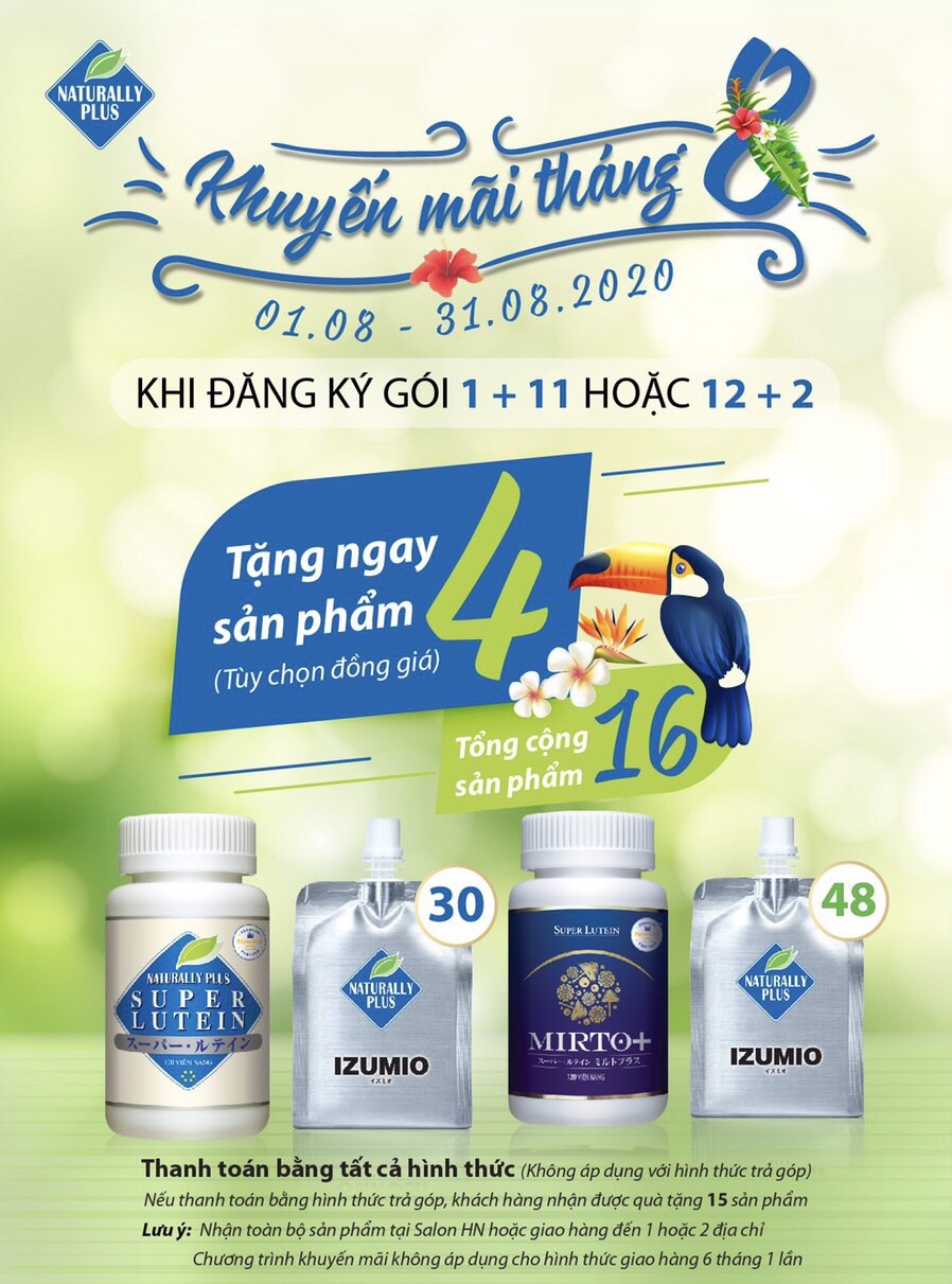 Chương Trình Khuyến Mãi Tháng 8 Izumio , Super Lutein Mirto