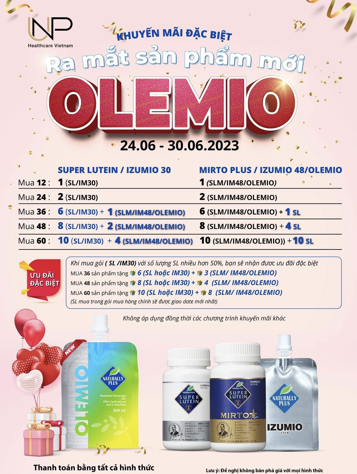 KHUYẾN MÃI ĐẶC BIỆT RA MẮT SẢN PHẨM MỚI OLEMIO