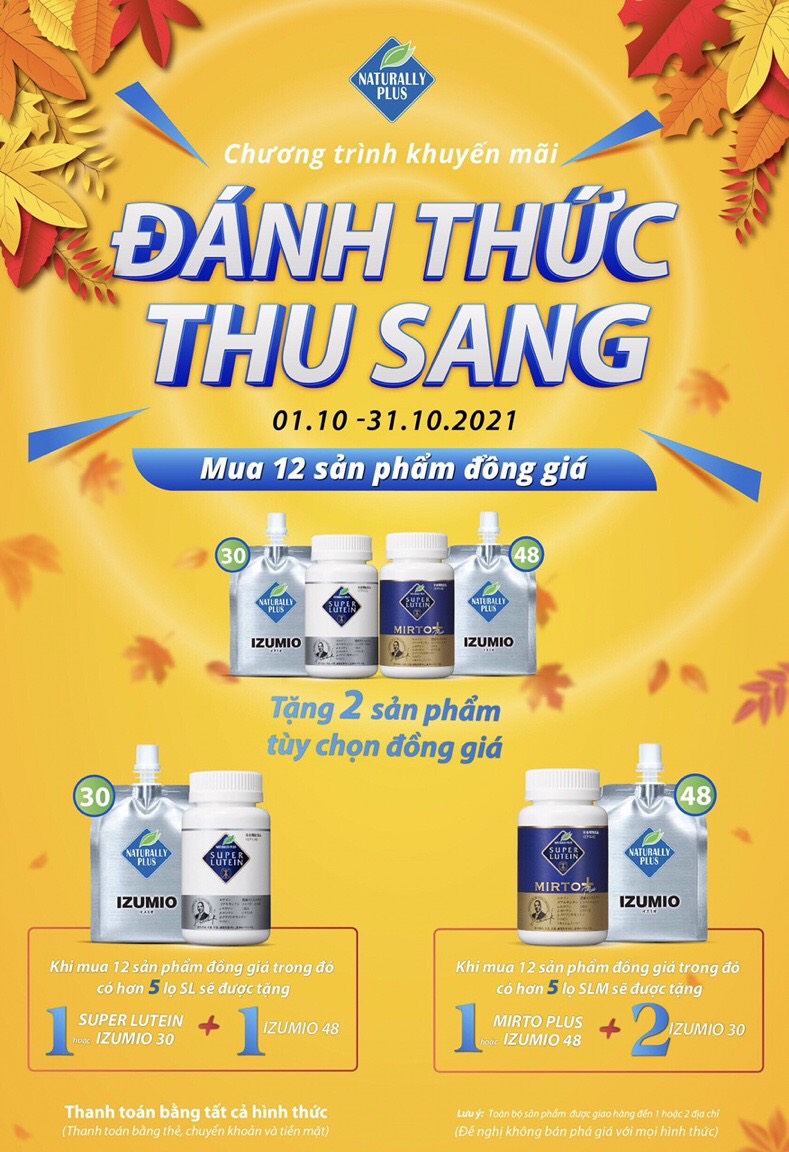 Chương trình khuyến mãi tháng 10 Izumio và Super Lutien