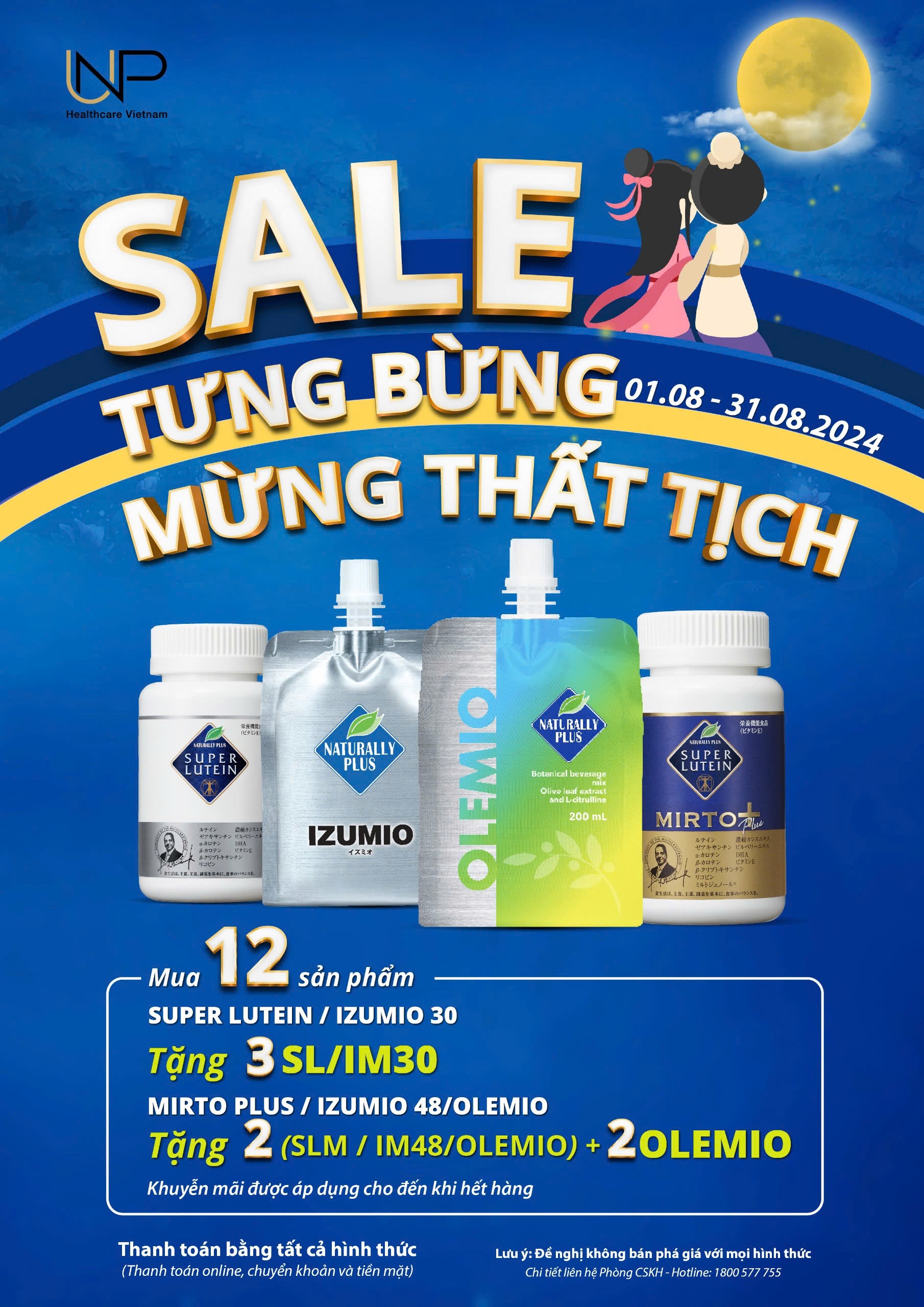 Chương Chình Khuyến Mãi IZUMIO , OLEMIO, SUPER LUTEIN tháng 8
