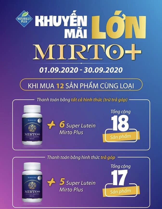 Super Lutein Mirto khuyến mãi lớn nhất tháng 09/2020