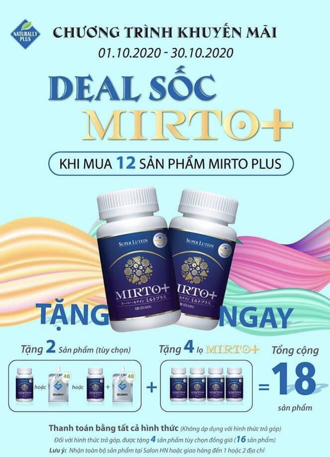 Chương Trình Khuyến Mãi Tháng 10 Izumio , Super Lutein Mirto Deal Sốc