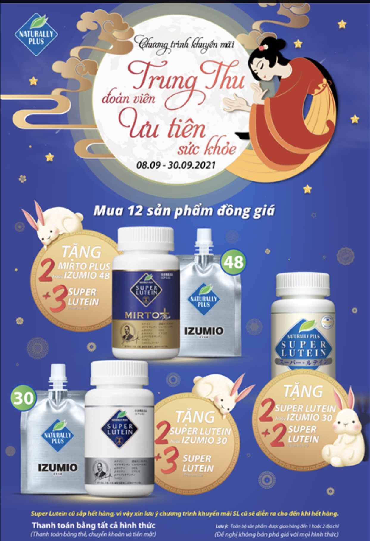 Khuyến mãi Izumio , Super Lutein , Mirto  Tết Trung Thu năm 2021