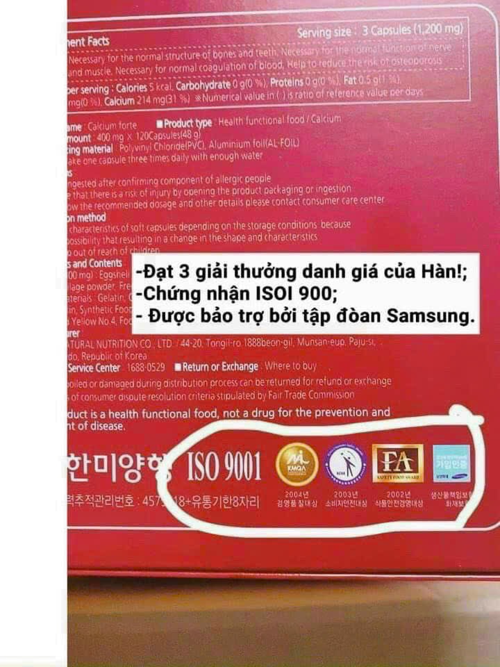 CANXI HAMI HÀN QUỐC HỘP 120 VIÊN