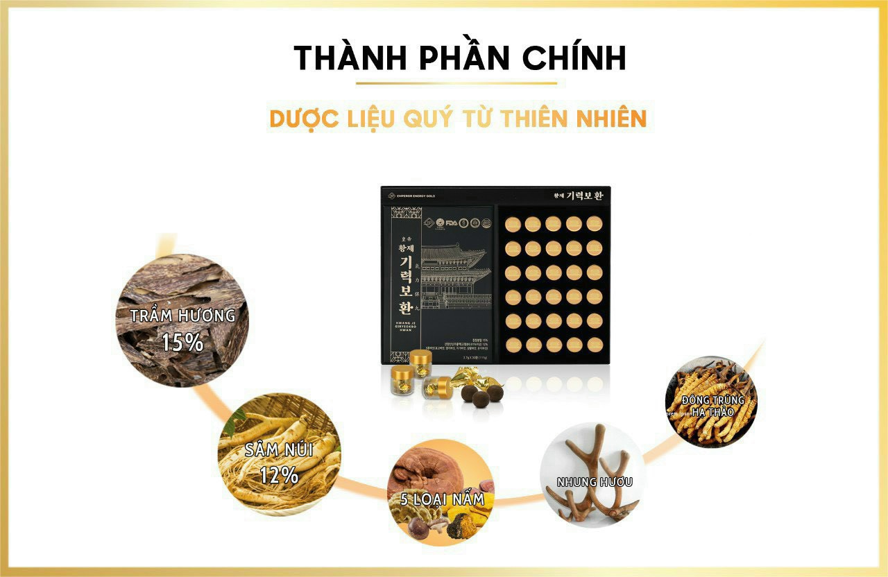 AN CUNG TRẦM HƯƠNG SÂM NÚI 60 Viên Hàn Quốc