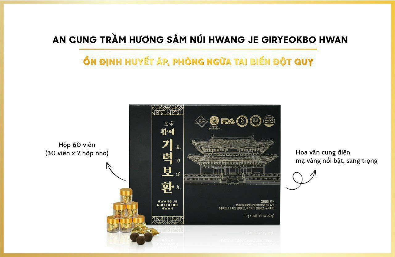 AN CUNG TRẦM HƯƠNG SÂM NÚI 60 Viên Hàn Quốc