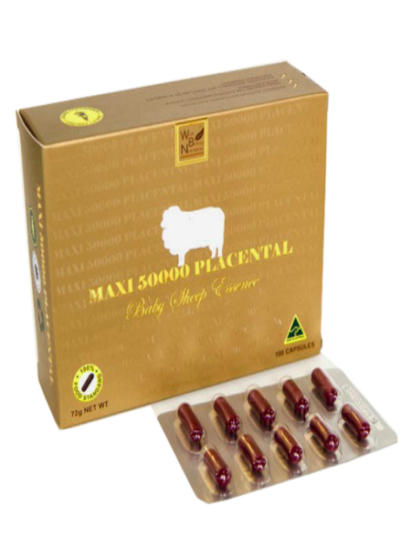 NHAU THAI CỪU MAXI SHEEP PLACENTA (50000MG X 100 VIÊN)