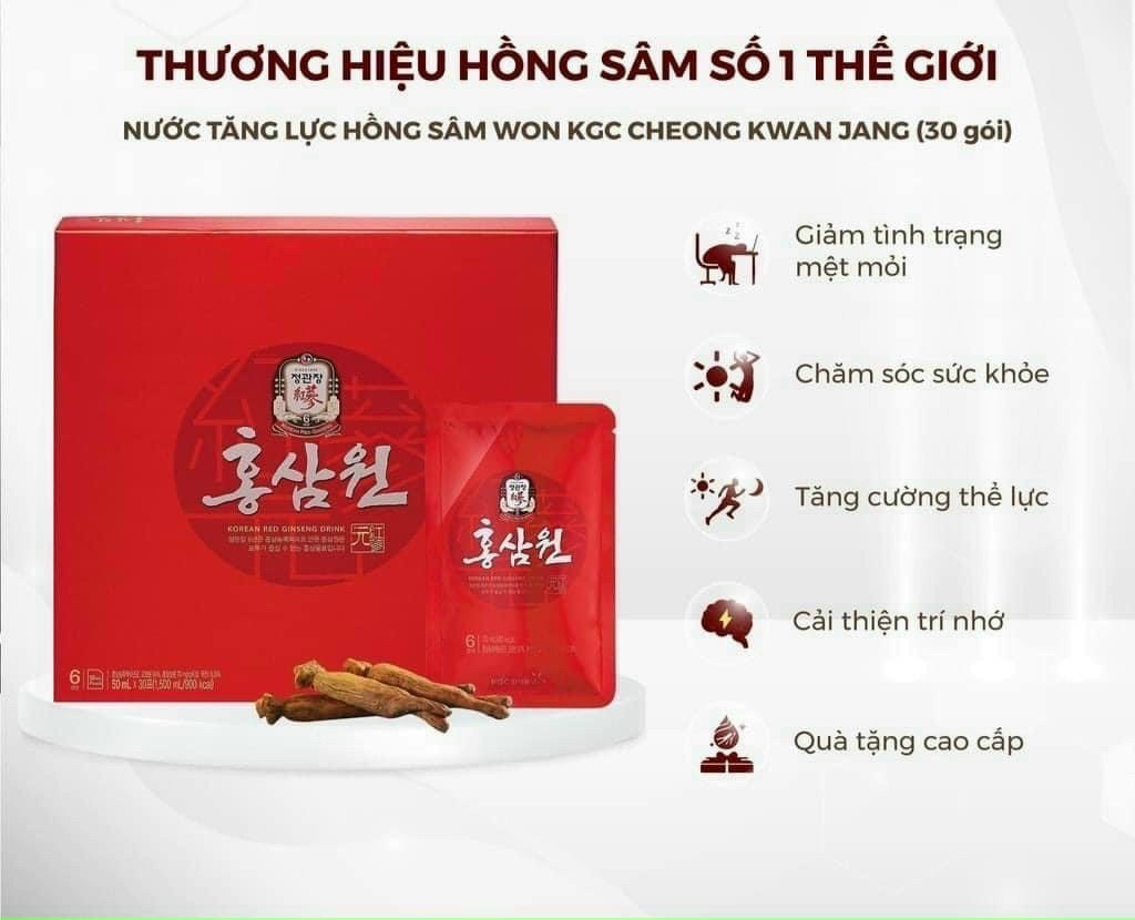 Nước Hồng Sâm Won KGC Chính Phủ Cheong Kwan Jang hộp 30 gói x 70ml