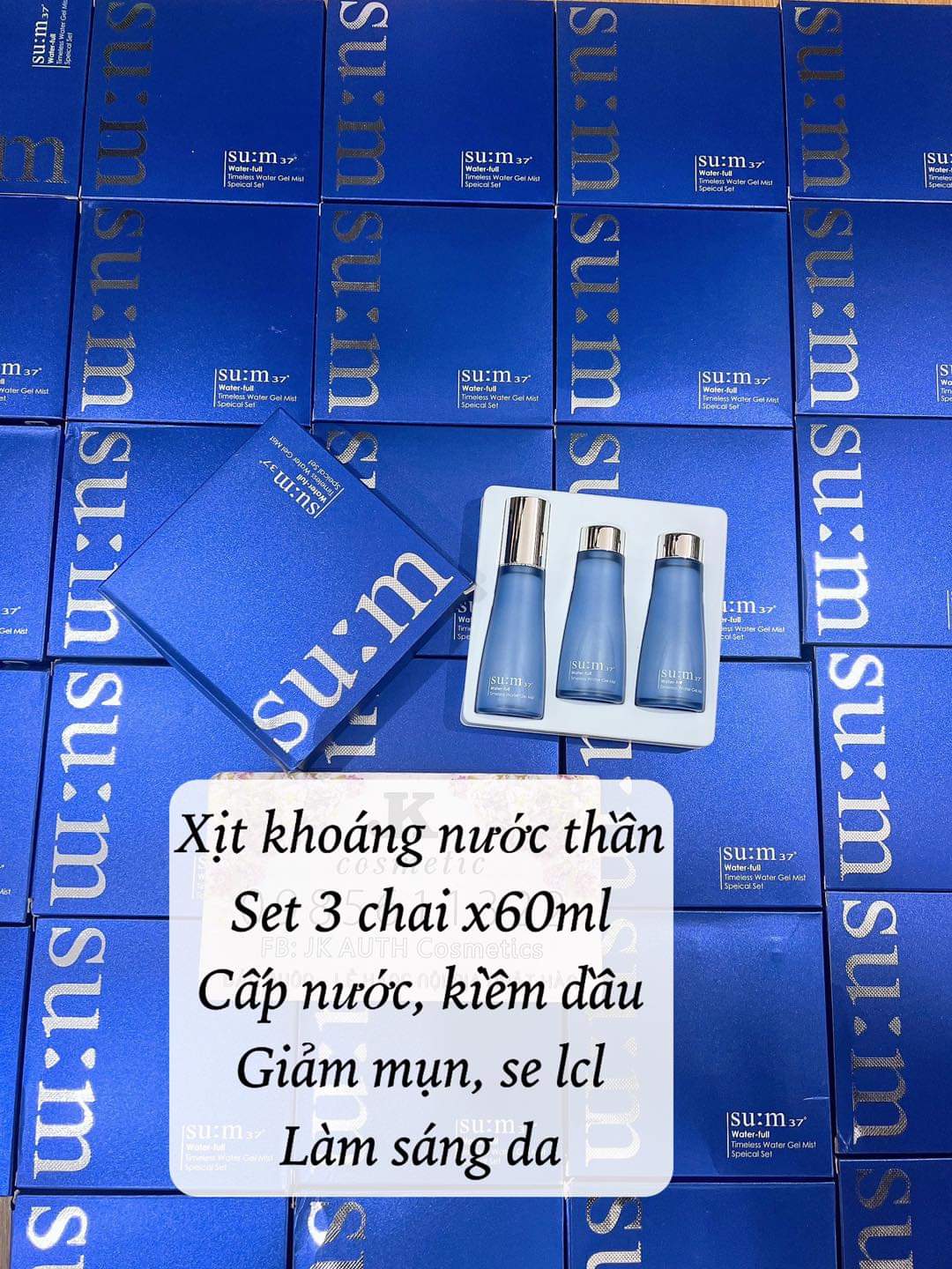 SET 3 Nước Hoa Hồng Cấp Nước Su:m37 Water-Full Skin Refresher 180ml