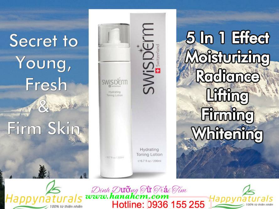 SWISDERM HYDRATING TONING LOTION- COMBO 200ml và 60ml