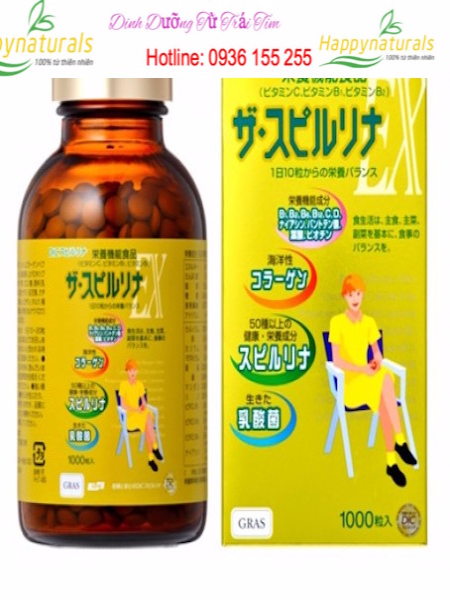 Tảo vàng Spirulina EX Nhật Bản - 2000 viên nguồn dinh dưỡng quý giá