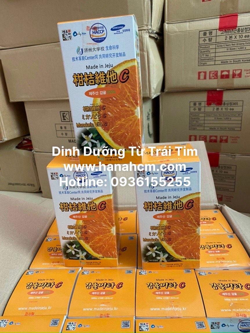 Viên Vitamin C Jeju Orange 500g Hộp 278 Viên