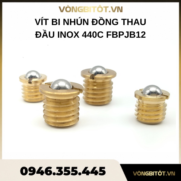 Vít bi nhún đồng thau đầu inox 440C FBPJB12