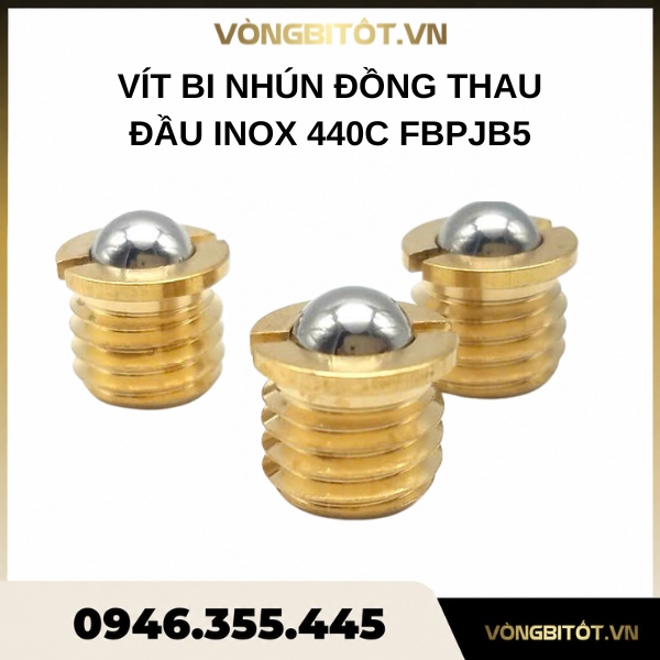 Vít bi nhún đồng thau đầu inox 440C FBPJB5