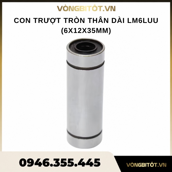 Con trượt tròn thân dài LM6LUU (6x12x35mm)