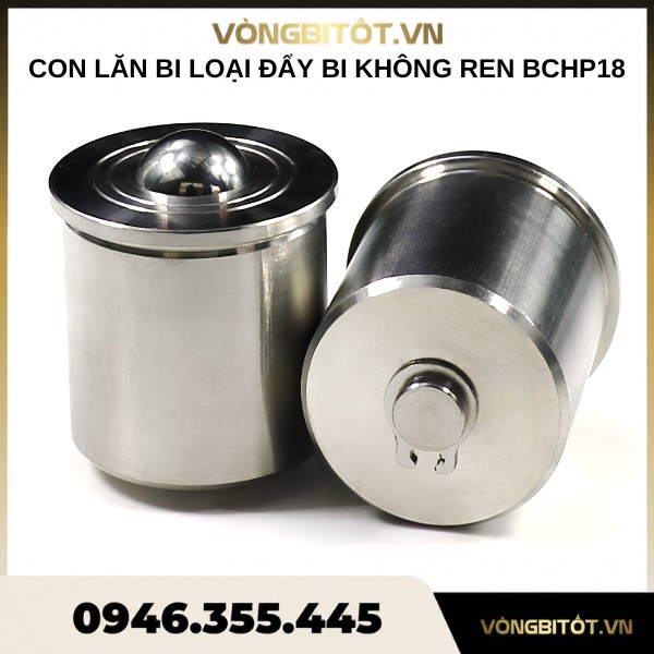 Con lăn bi loại đẩy bi không ren Inox 304 D18 BCHP18