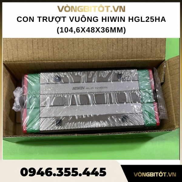 Con trượt vuông HIWIN HGL25HA (104,6 x 48 x 36mm)