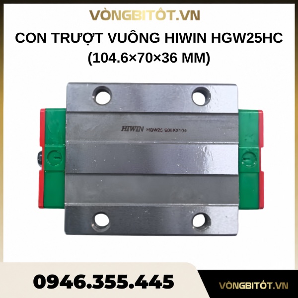 Con trượt vuông HIWIN HGW25HC (104.6×70×36 mm)
