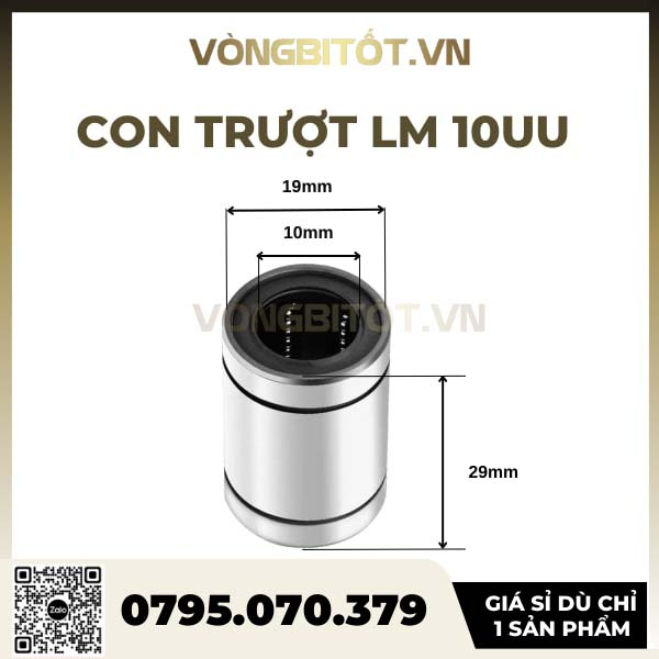 Con Trượt Tròn Ф10 (LM10UU/ LM10LUU)