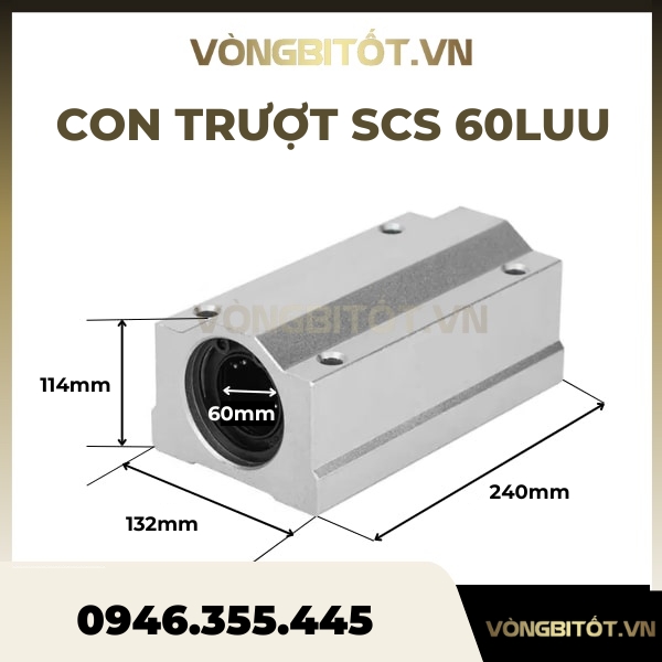 Con Trượt Tròn SCS60UU/ SCS60LUU (Hộp Kín Ф60)