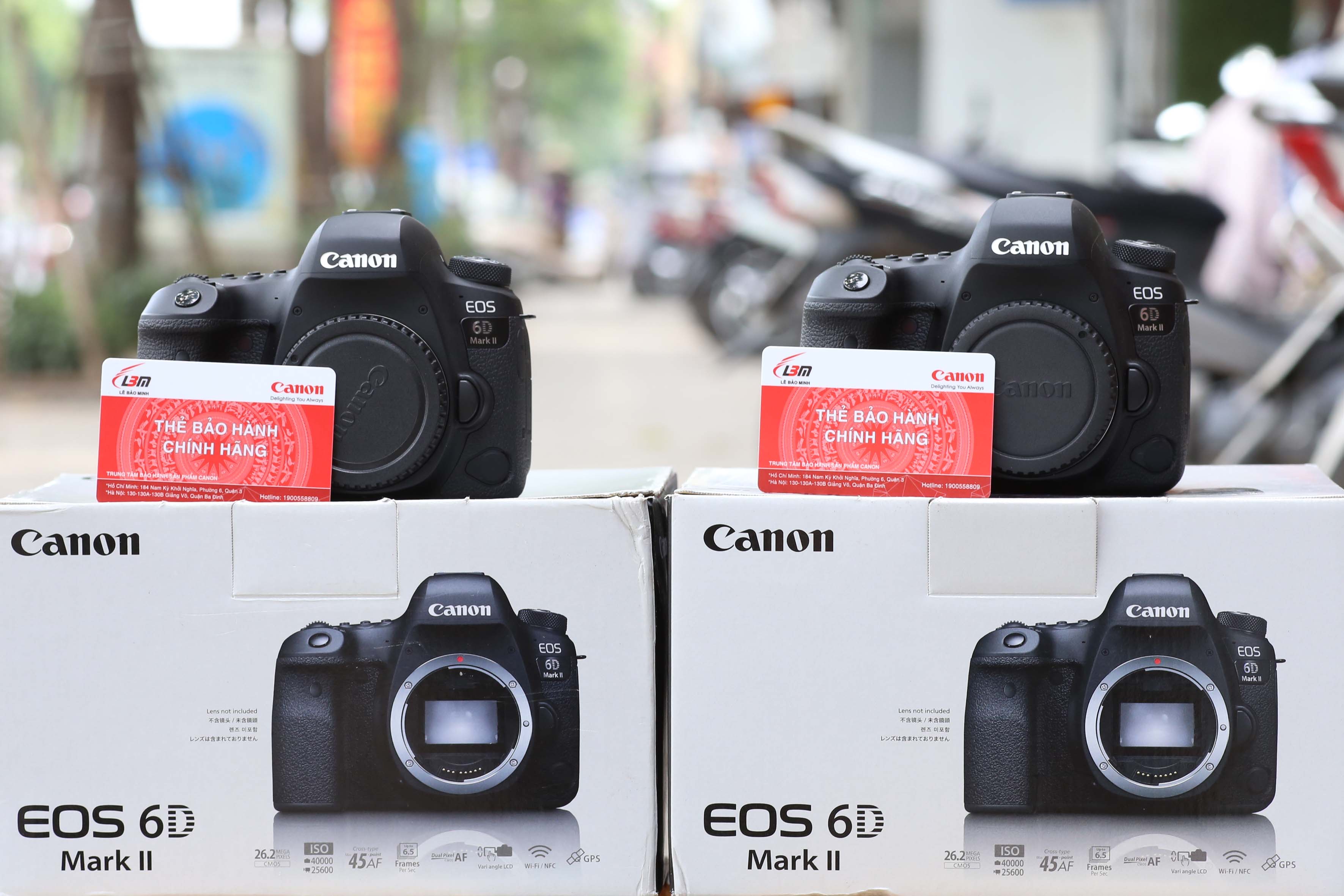 Canon EOS 6D Mark II: Canon EOS 6D Mark II là một chiếc máy ảnh chuyên nghiệp ấn tượng với khả năng chụp ảnh chất lượng cao, đặc biệt là trong các điều kiện ánh sáng thấp. Máy ảnh này còn được trang bị các tính năng kết nối Wi-Fi, NFC và GPS, giúp bạn dễ dàng chia sẻ những bức ảnh đẹp và định vị hình ảnh của mình.