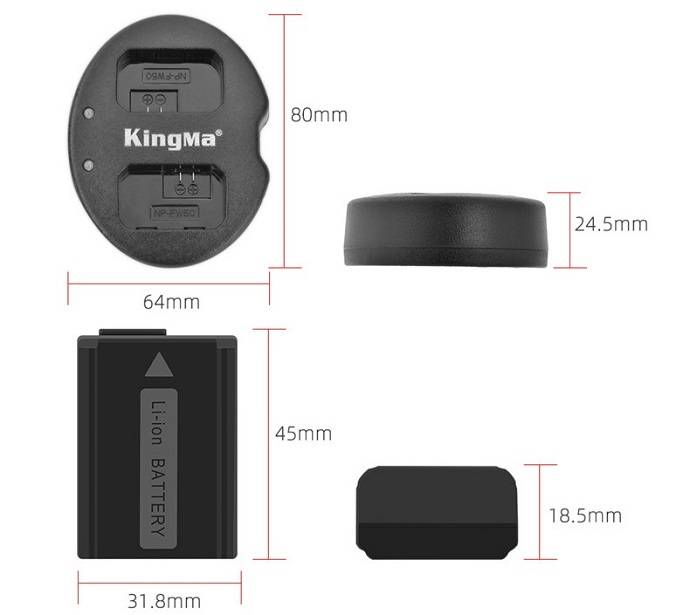 Combo 2 pin 1 sạc đôi Kingma BM058-FW50