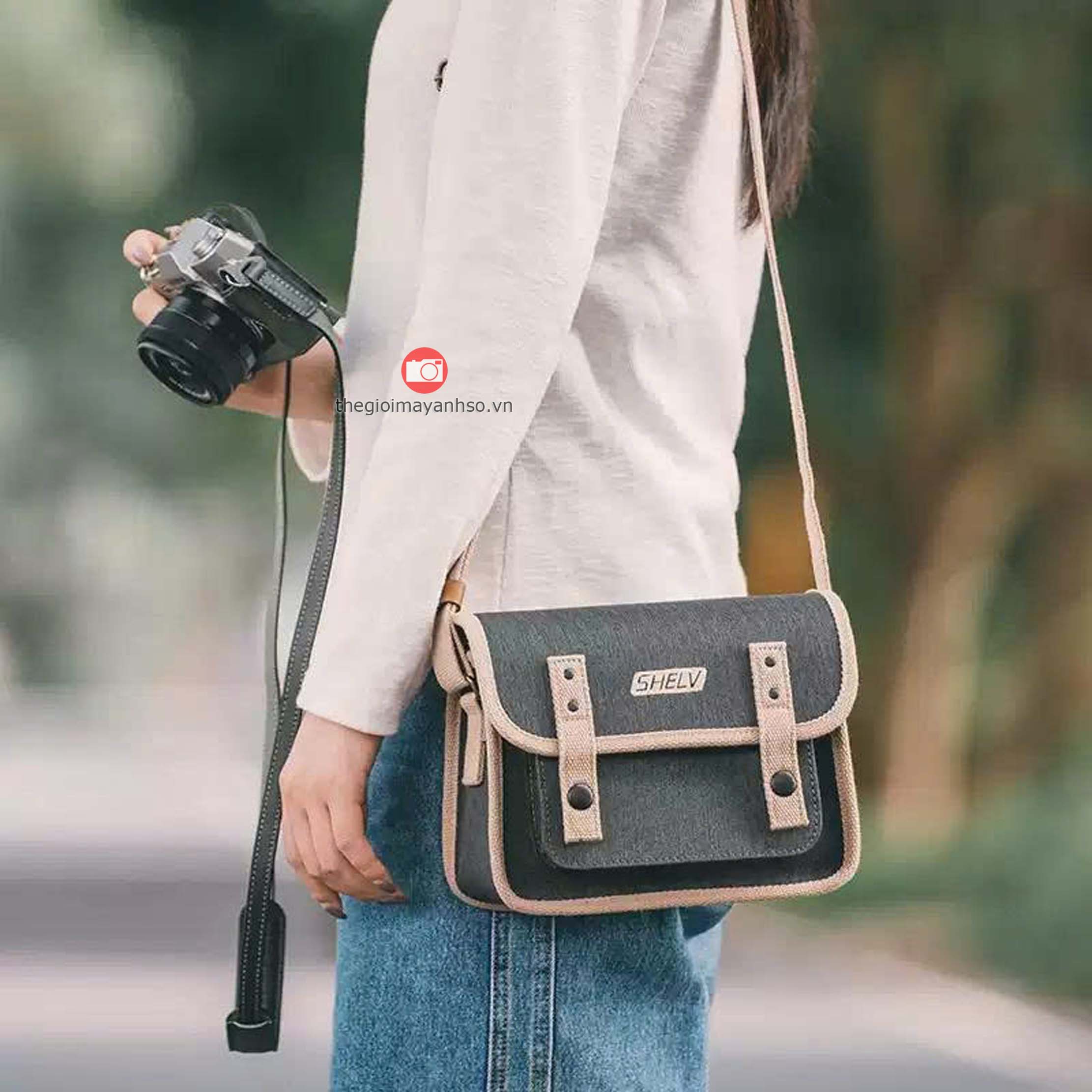 Túi đeo chéo để máy ảnh thời trang SHELV size nhỏ