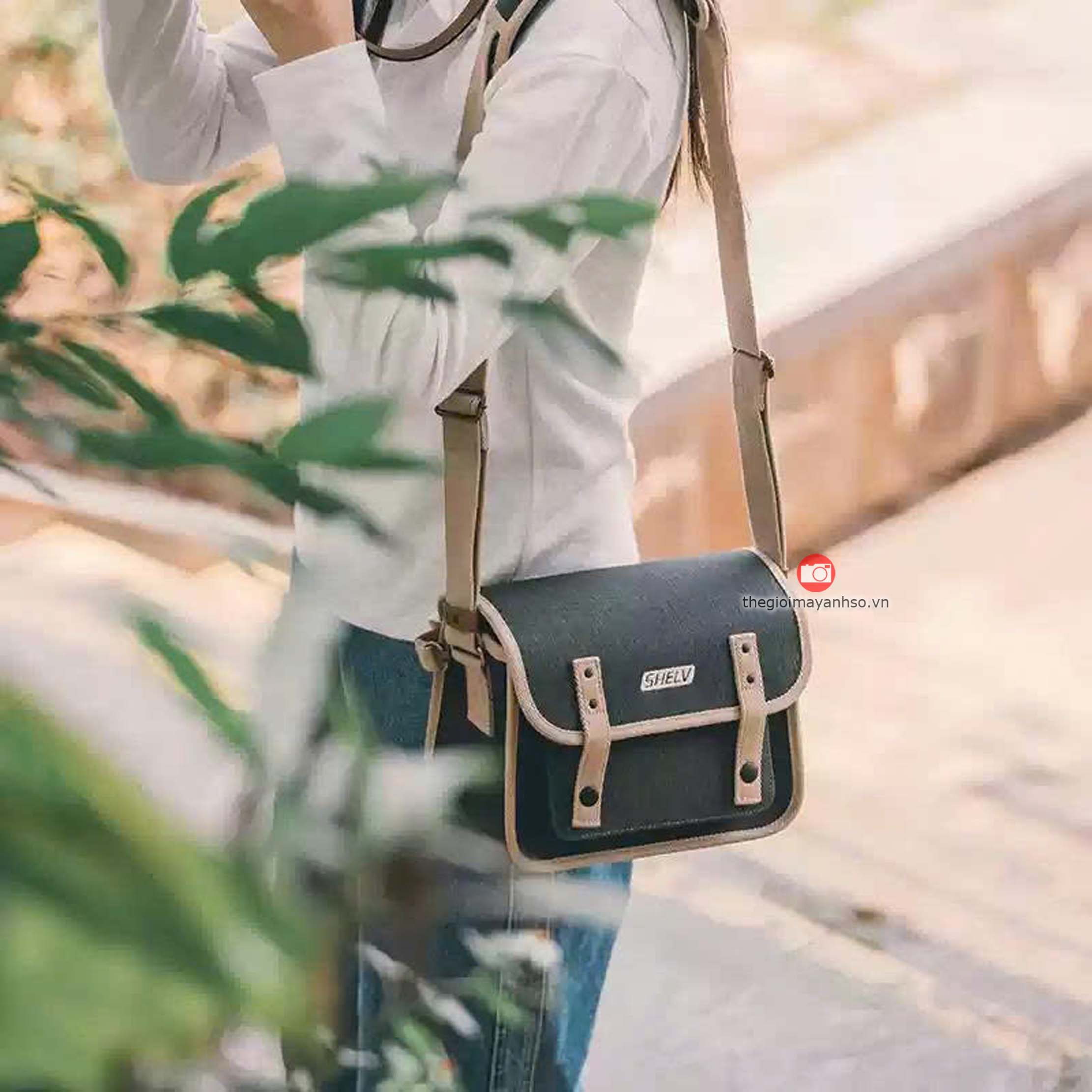 Túi đeo chéo để máy ảnh thời trang SHELV size nhỏ