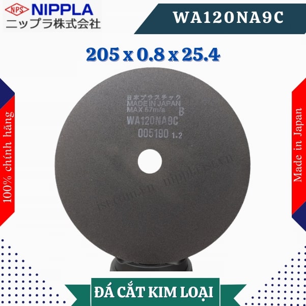 Đá cắt kim loại Nippla WA120NA9C size 205 x 0.8 x 25.4 (mm)
