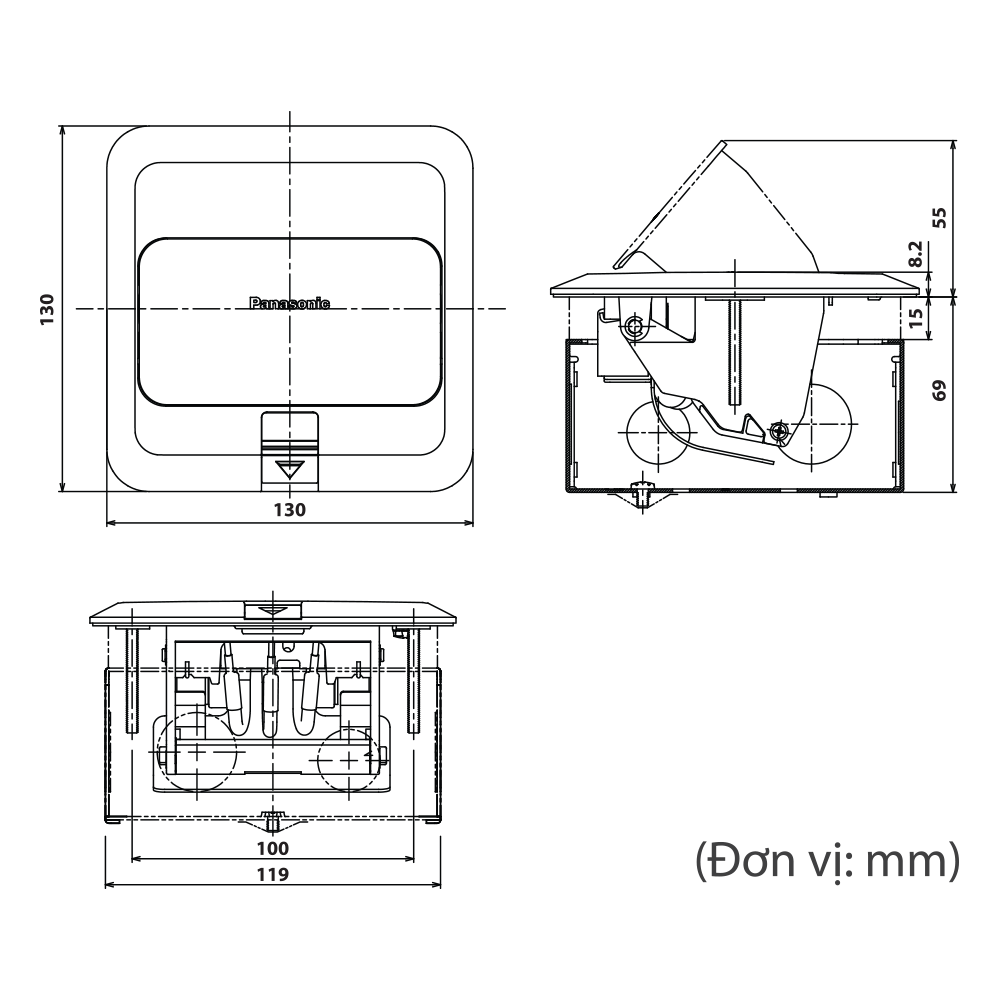 Ổ cắm âm sàn DU5900VTK