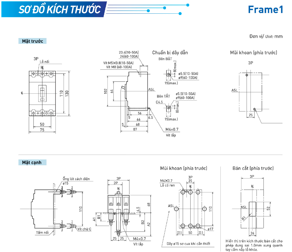 Cầu dao bảo vệ quá tải và ngắn mạch MCCB 3P - BBC3601YHV