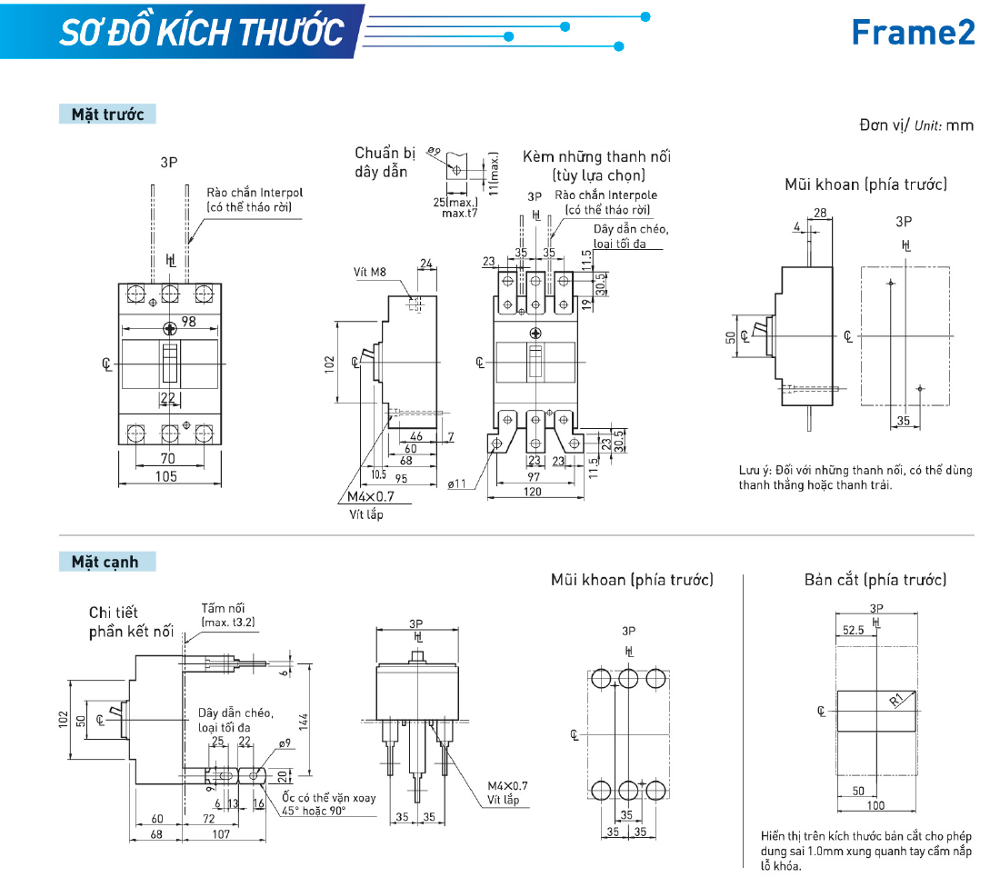 Cầu dao bảo vệ quá tải và ngắn mạch MCCB 3P - BBC32001YHV