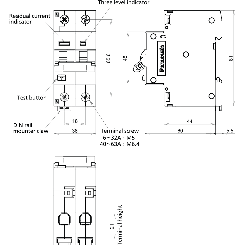 Cầu dao chống giật RCBO 2P1E - BBDE21631CNV