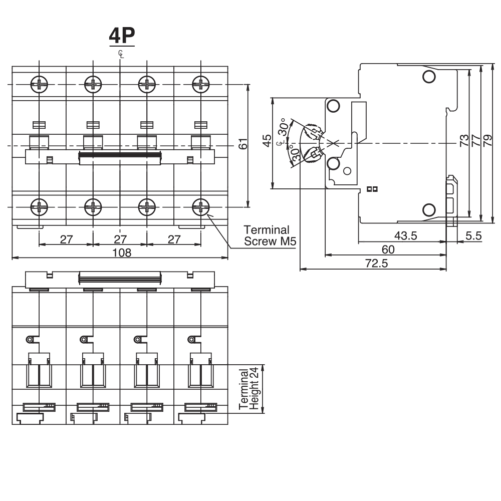 Cầu dao tự động DIN MCB 4P - BBD40804CHV