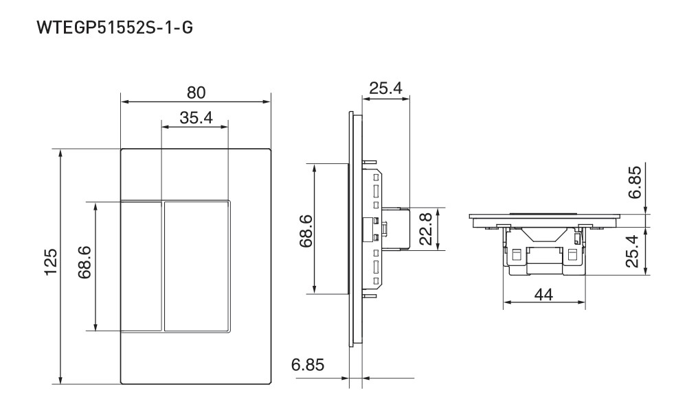 Bộ 1 công tắc 2 chiều có đèn báo - WTEGP51552S-1-G